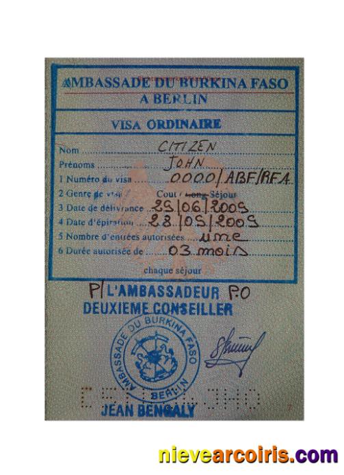 BURKINA FASO stamp visa
